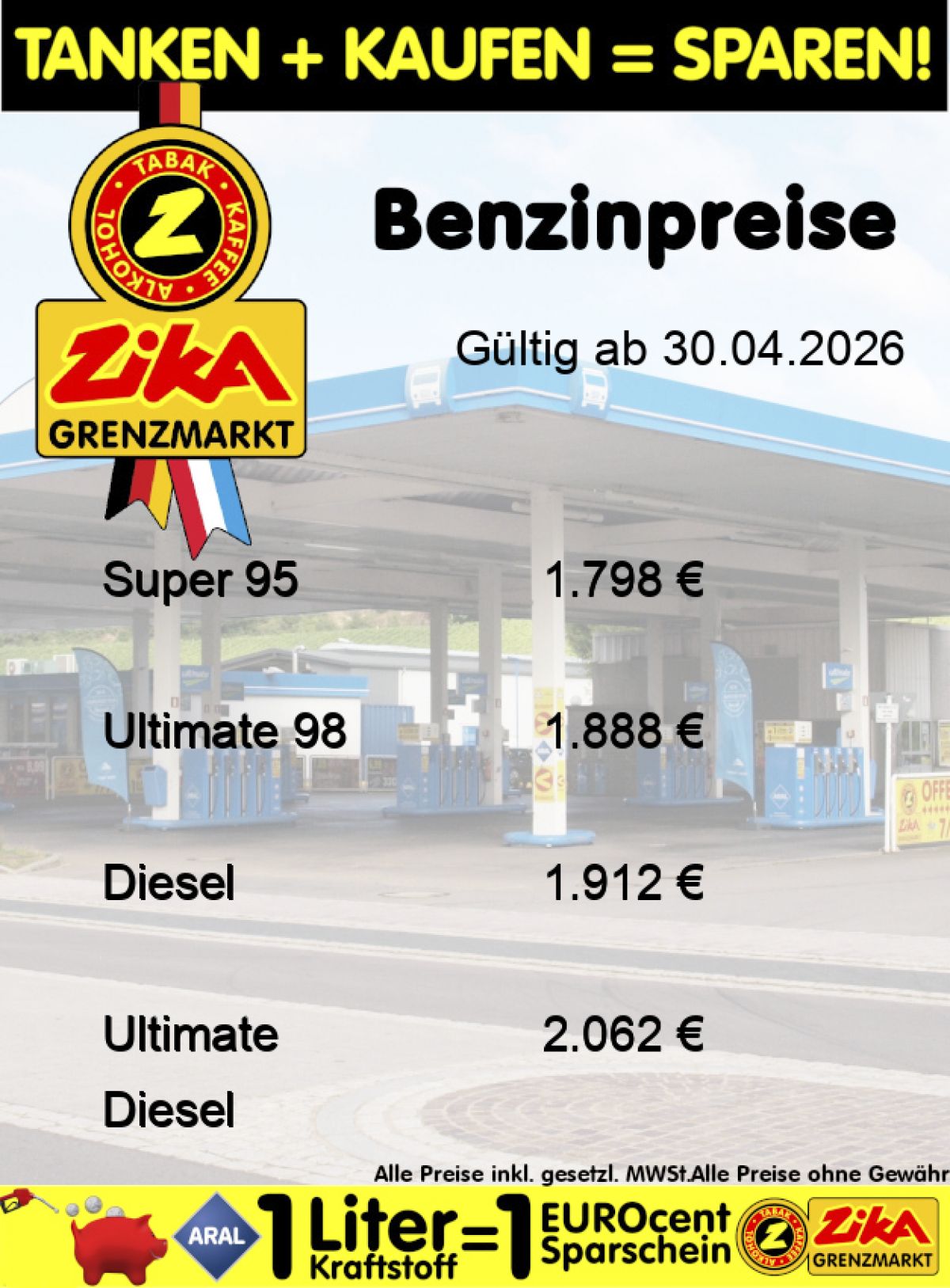 Was Kostet Der Diesel In Wasserbillig Aral | Tankstelle | Tanken in Wasserbillig Luxemburg